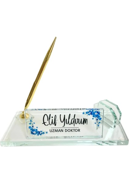 Kişiye Özel Uv Baskılı Premium Kristal Masa Isimliği fiyatları