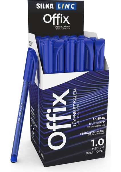 Silka Lınc Offix Tükenmez Kalem 1 mm Mavi 50 Adet
