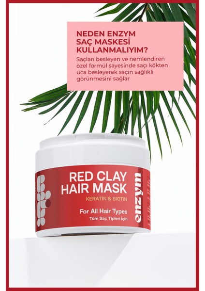 Kırmızı Kil Saç Maskesi, Detoks Etkili, Nemlendirici ve Hacim Kazandırıcı Etki 250 ml fiyatları