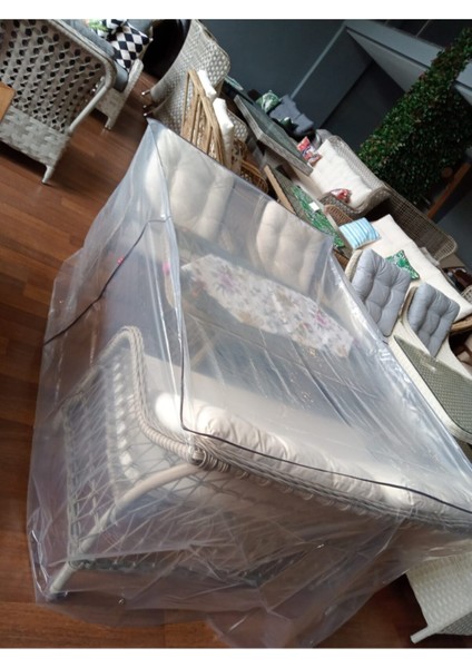 Şeffaf Naylon UV Katkılı Mobilya Koruma Örtüsü 200x240x80 cm, Kuşgözlü ve İpli Sabitlemeli fiyatları