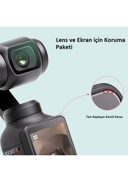Dji Osmo Pocket 3 Için Cam Ekran Koruyucu Seti 9h (Lens ve Ekran Koruyucu 2 Parça) modelleri