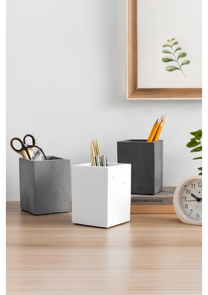 Beton Kalemlik 3’lü Set | Modern Dekoratif Organizer, Vazo, Saksı, Diş Fırçalık fiyatları