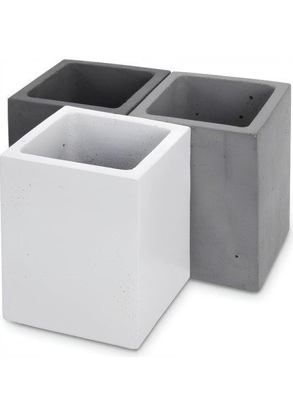 Beton Kalemlik 3’lü Set | Modern Dekoratif Organizer, Vazo, Saksı, Diş Fırçalık indirimleri