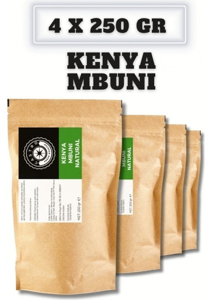 Kenya Mbuni Natural Kahve 1000 gr (4X250 Gr)