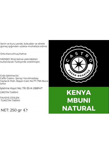 Kenya Mbuni Natural Kahve 1000 gr (4X250 Gr) fiyatları