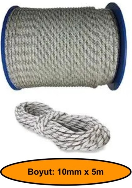 10 mm Sentetik Iskota Halat, Dağcı Ipi, Kamyoncu Halatı, Outdoor Kamping Piknik Salıncak Halatı, 5 Metre