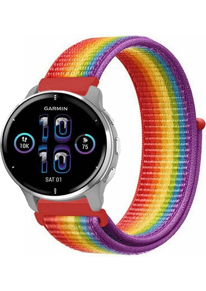 Garmin Venu2 Plus ile Uyumlu Kordon Cırt Cırtlı Spor Kumaş Kayış