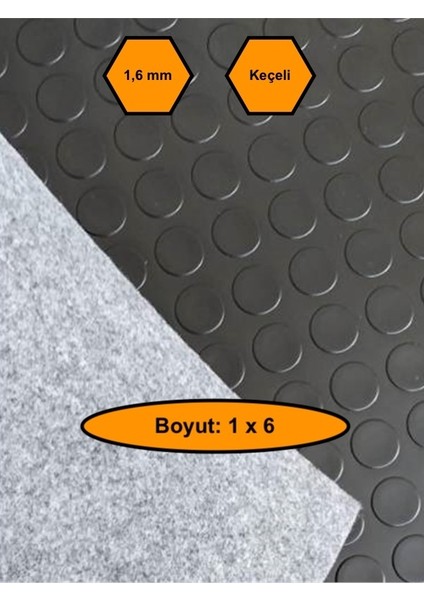 Siyah Paralı Muşamba , Zemin Örtüsü, Kaymaz Özellikli Zemin Paspası, 1x6 Metre