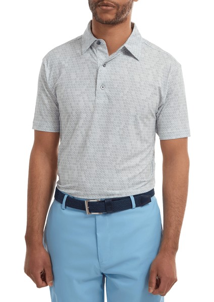 Dijital Kamuflaj Baskılı Lisle Golf Polo T-Shirt Koyu Gri 88438