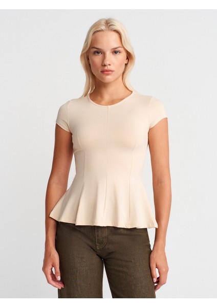 31992 Peplum T-Shirt-Taş