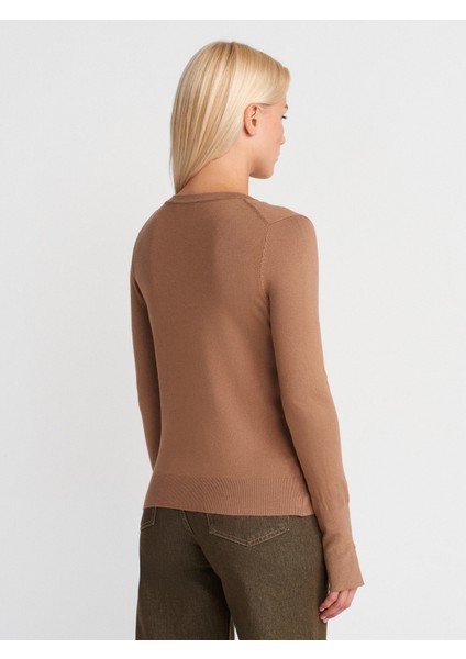 10427 V Yaka Kolu Yırtmaçlı Kazak-Koyu Vizon fiyatları