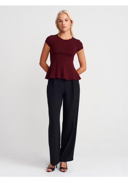 31992 Peplum T-Shirt-Bordo fırsatları