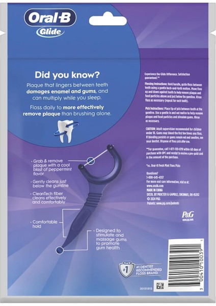 Glide Arctic Peppermint Oil Çatal Diş Ipi Kürdanlı 75 Adet fiyatları