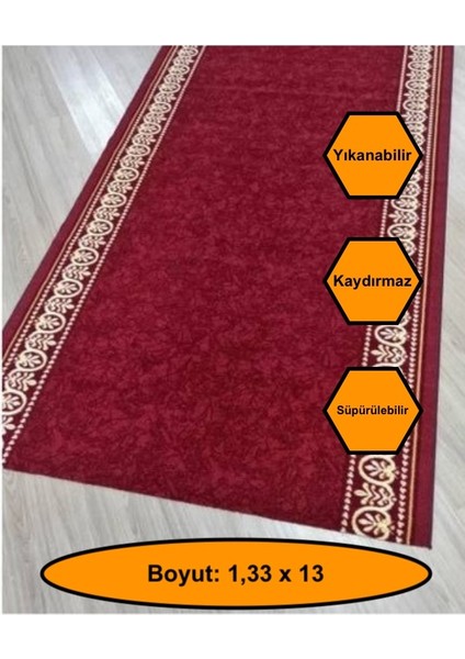 Desenli Kaydırmaz Yolluk Kilim Halı 1,33X13 Metre