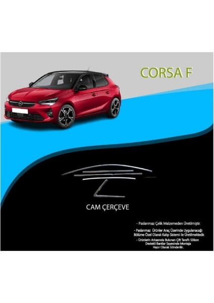 Corsa F Krom Cam Çıtası Tam Tur 10 Parça 2019+