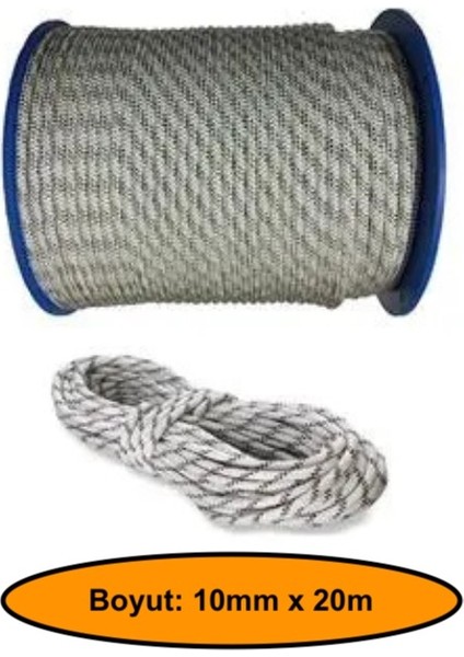 10 mm Sentetik Iskota Halat, Dağcı Ipi, Kamyoncu Halatı, Outdoor Kamping Piknik Salıncak Halatı, 20 Metre