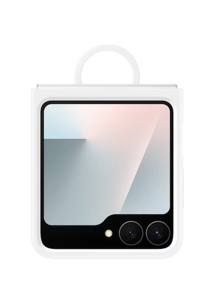 Galaxy Z Flip 7 Yüzüklü Silikon Telefon Kılıfı Gri