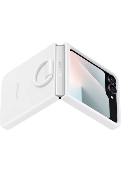 Galaxy Z Flip 7 Yüzüklü Silikon Telefon Kılıfı Gri fırsatları