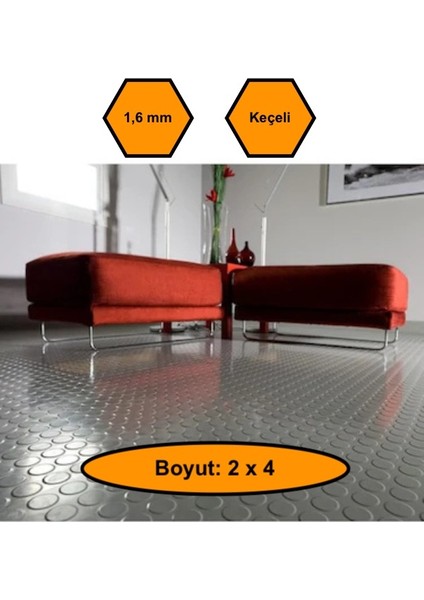 Gri Paralı Muşamba , Zemin Örtüsü, Kaymaz Özellikli Zemin Paspası, 2x4 Metre