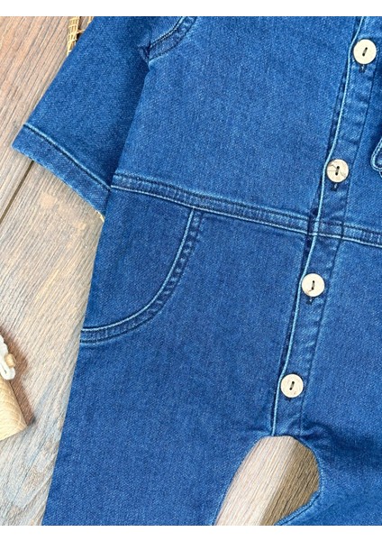 Premium Kalite Yumuşak Doku Önden Düğmeli Esnek Geniş Kalıp Unisex Örme Kot Bebek Tulum fırsatları