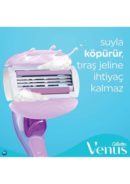 Breeze Kadın Tıraş Seti – Esnek Nem Bantlı 1 Tıraş Makinesi ve 4 Yedek Bıçak, Hassas Ciltler için Premium