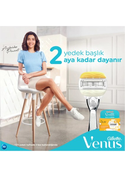 Comfortglide Olay Kadın Yedek Tıraş Bıçağı 4'lü, 5 Bıçaklı Paslanmaz Çelik – Pürüzsüz ve Rahat Tıraş