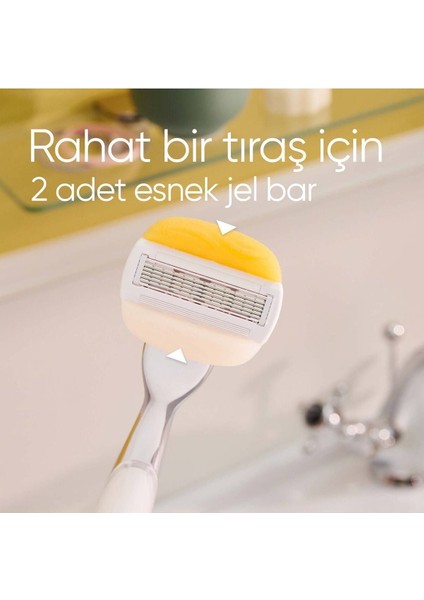 ComfortGlide Olay Kadın Tıraş Bıçağı Yedek Başlık 3'lü Paket – Hindistan Cevizi Kokulu, 5 Bıçaklı Ergonomik Tasarım