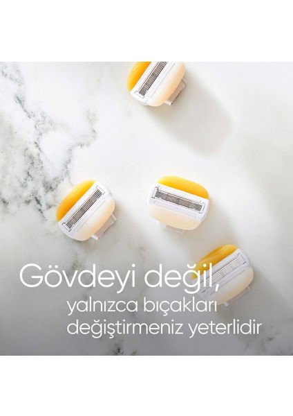 ComfortGlide Olay Kadın Tıraş Bıçağı Yedek Başlık 3'lü Paket – Hindistan Cevizi Kokulu, 5 Bıçaklı Ergonomik Tasarım