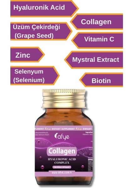 Collagen Hyaluronic Acid Complex (60 Kapsül) fiyatları