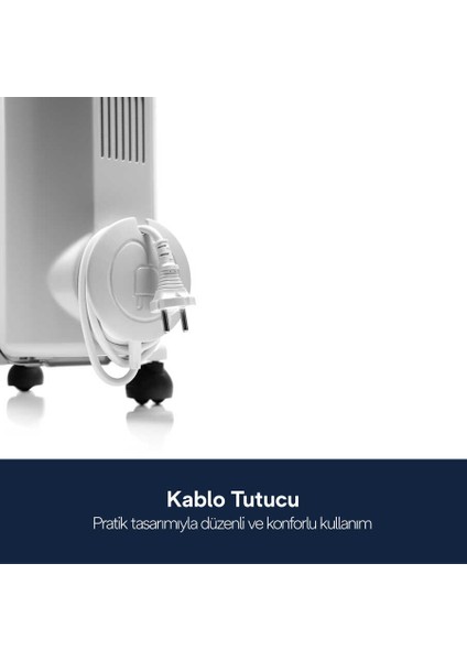Radia S Comf 2500W 12 Dilim Beyaz Yağlı Radyatör Güvenli Isıtma Özelliği