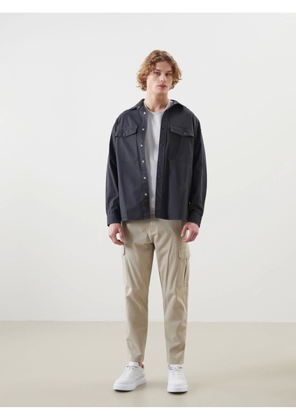 Xsıde Bej Standart Kalıp Gabardin Erkek Pantolon