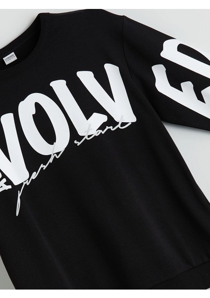 Lcw Kids Siyah Bisiklet Yaka Baskılı Erkek Çocuk Eşofman Takım fırsatları