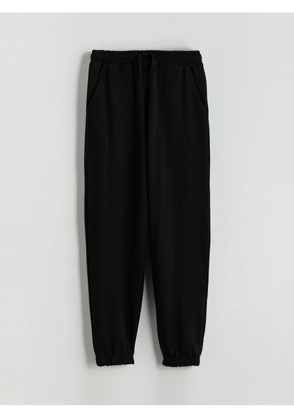 Lcw Kids Siyah Bisiklet Yaka Baskılı Erkek Çocuk Eşofman Takım