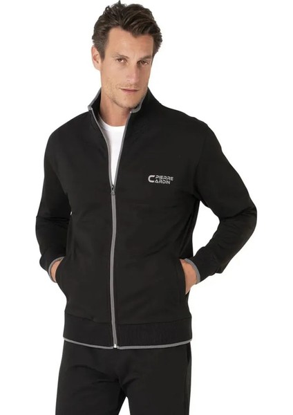 7120 Erkek Uzun Kollu Dik Yaka Eşofman Takımı-Siyah