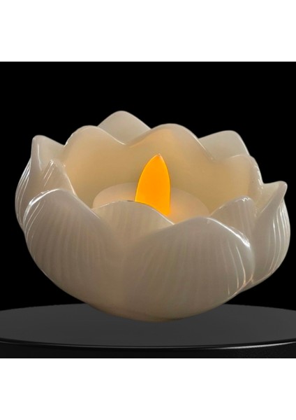 Dekoratif Mumluk Cicek Beyaz