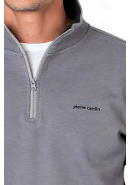 6116 Erkek Uzun Kollu Yakası Fermuarlı Eşofman Takımı-Gri fiyatları