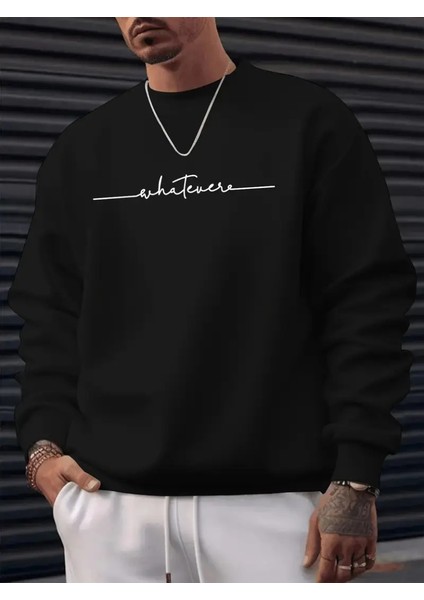 Erkek Uzun Kollu Bisiklet Yaka Yazı Baskılı Iki Iplik Bluz modelleri