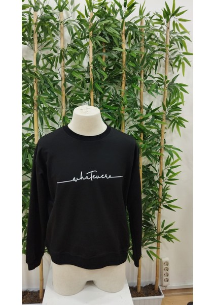 Erkek Uzun Kollu Bisiklet Yaka Yazı Baskılı Iki Iplik Bluz fırsatları