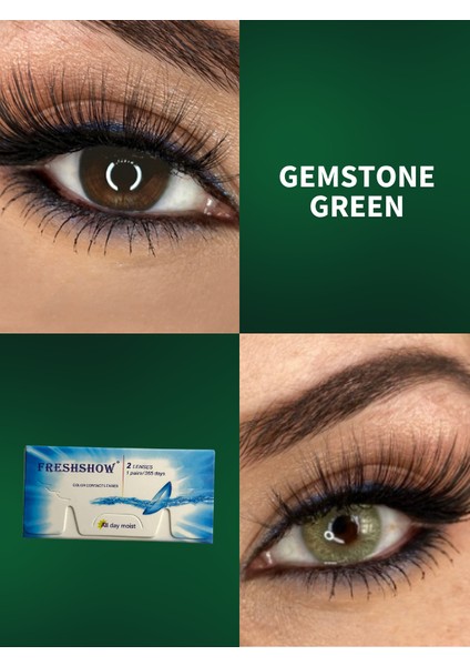 FRESHSHOW Luxury Green/hareli Yeşil Göz Renkli Lens/yıllık 1 Adet