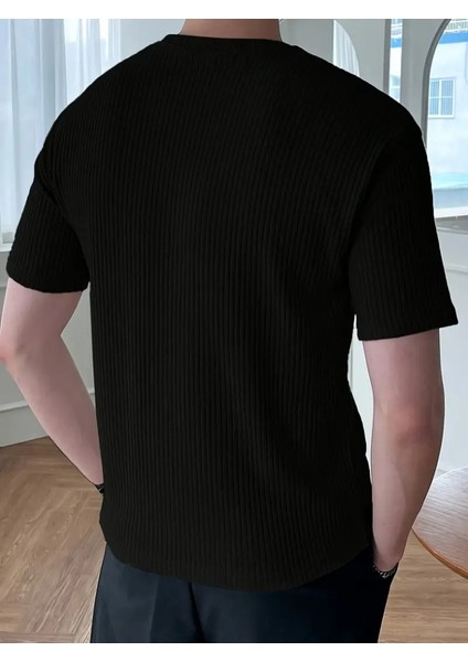 Erkek Kısa Kollu Bisiklet Yaka Triko Bluz modelleri