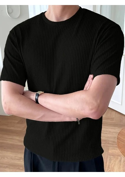 Erkek Kısa Kollu Bisiklet Yaka Triko Bluz indirimleri