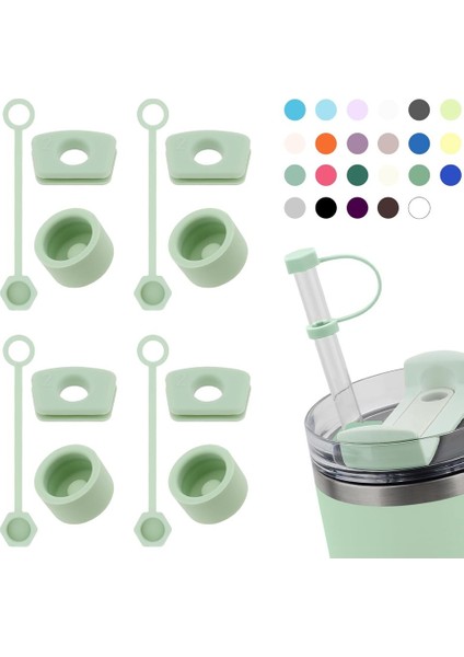 Quencher ve Yeni Nesil Pipetli Termos Uyumlu 3 Parça 1 Set Sızdırmaz Koruyucu Aksesuar Silikon Set