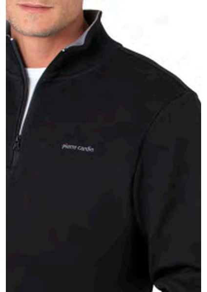 6116 Erkek Uzun Kollu Yakası Fermuarlı Eşofman Takımı-Siyah fiyatları