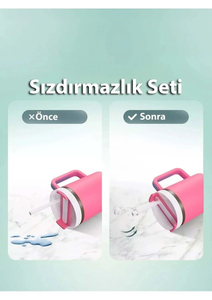 Quencher ve Yeni Nesil Pipetli Termos Uyumlu 3 Parça 1 Set Sızdırmaz Koruyucu Aksesuar Silikon Set modelleri