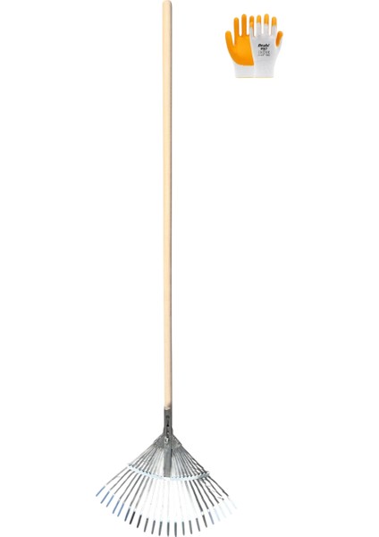 Yelpaze Tırmık Ahşap Saplı Bahçe Eldiveni Seti