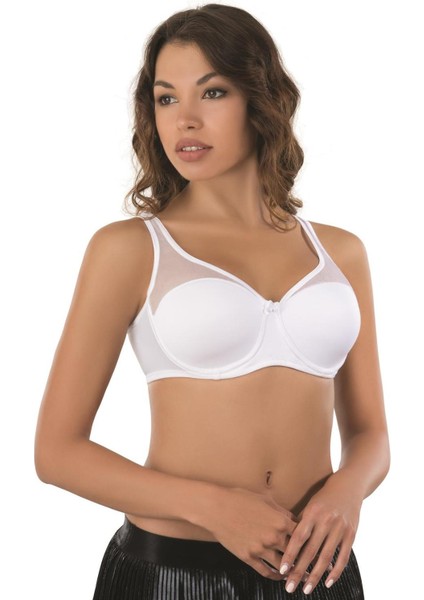 Beyaz Emay 167 B Tül Push Up Toparlayıcı Sütyen