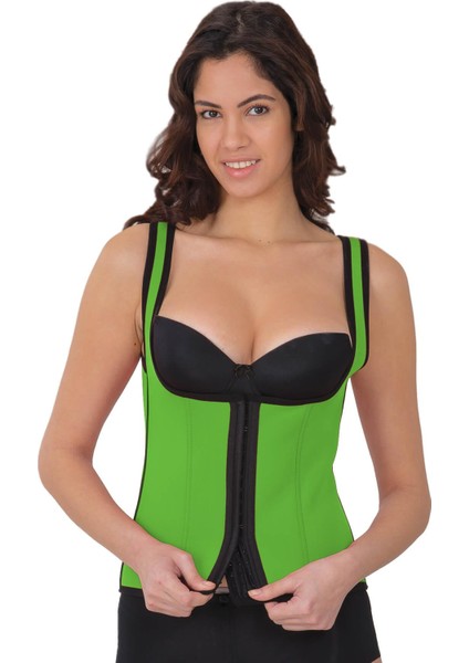 Yeşil Mı 9173 Agraflı Göğsü Açık Atlet Korse-Xl
