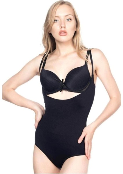 SİYAH MI Emay 2811 Göğsü Açık Slip Boy Lazer Korse