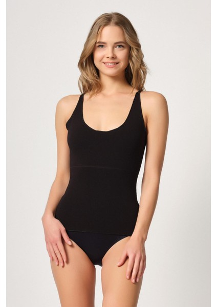 SİYAH MI Emay 2815 Double Cotton Korse Atlet