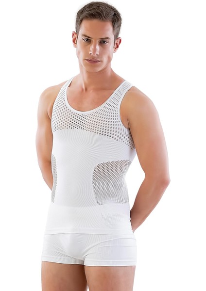 BEYAZ MI Emay E1006 Fileli Erkek Korse Atlet